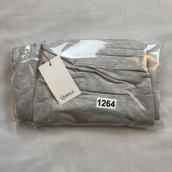 Quince SuperSoft Fleece Cropped Wide Leg Pants Heather Grey Medium NWT LB19583 - Picture 11 of 11